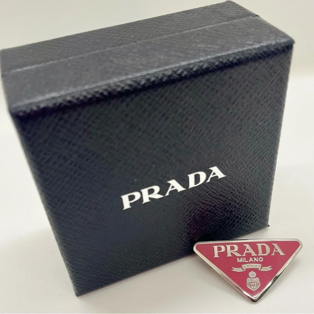 AUTHENTIC PRADA METAL HAIR CLIP - PINK - Picture 11 of 11